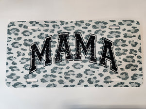 Grey Cheetah Mama License Plate