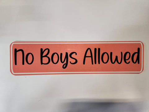 No Boys Allowed Street Sign