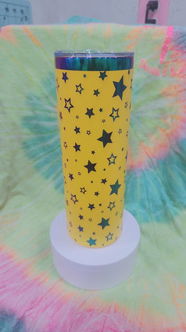 Yellow 20oz Rainbow Chrome Super Star Tumbler