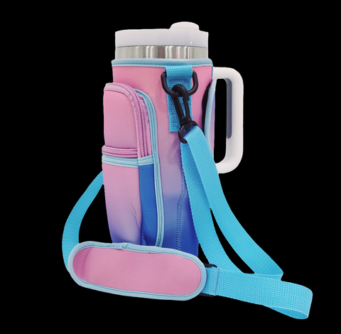 Pink & Blue Ombre 40oz Bottle Koozie