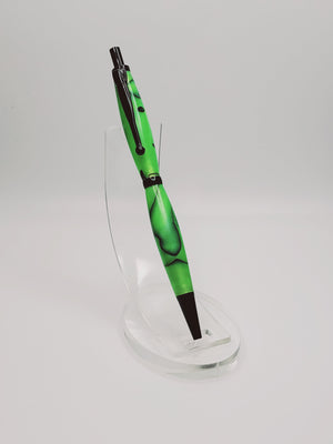 Lime Green with Black Swirls Click Pen